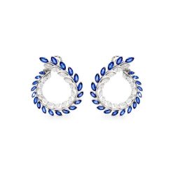 Marquise Sapphire and Diamond Earrings