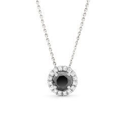 Black and white diamond pendant