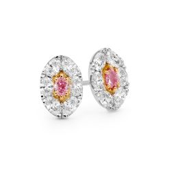 Oval Argyle Pink Diamond Stud Earrings