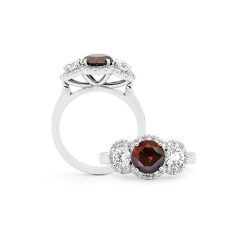 Shiraz and White Diamond Ring