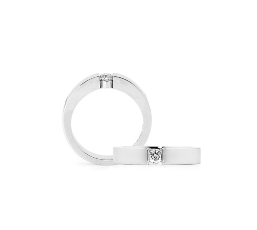 Faux Tension Set White Diamond Ring