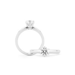 Solitaire White Diamond Ring