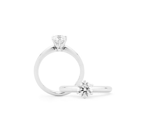 Solitaire White Diamond Ring