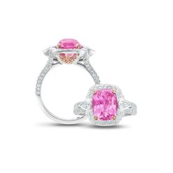 Pink Sapphire and Diamond Ring