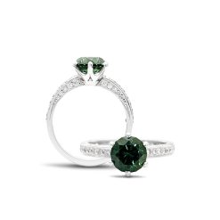 Australian Green Sapphire and Diamond Ring