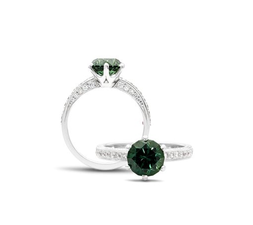 Australian Green Sapphire and Diamond Ring