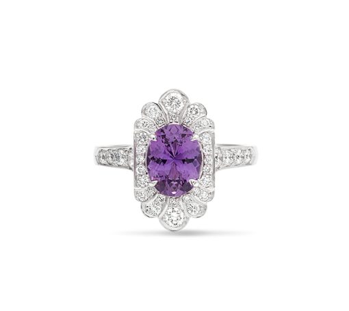 Violet Sapphire Art Deco Style Ring