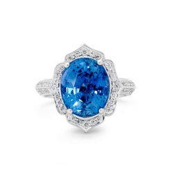 Decorative Sapphire Halo Ring