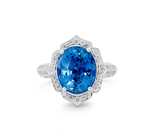 Decorative Sapphire Halo Ring