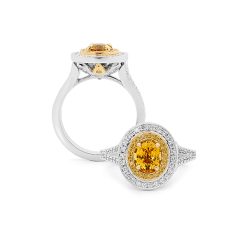 Yellow Sapphire and Diamond Ring