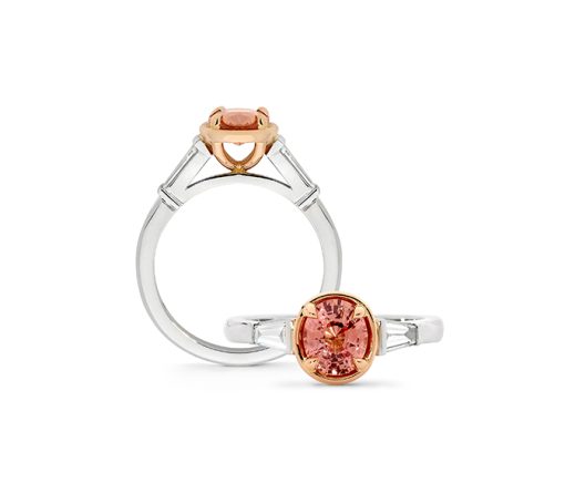 Ceylon Peach Sapphire Ring