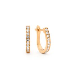 Moda Rose Gold Diamond Hoops Small