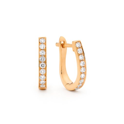 Rose Gold Diamond Hoops Medium
