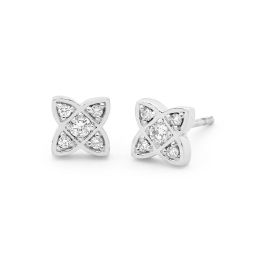 Bel Deco White Diamond Earrings