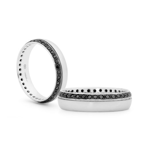 18ct White Gold with Black Diamond detail