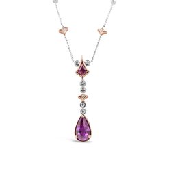 Pink Sapphire and Diamond Necklace