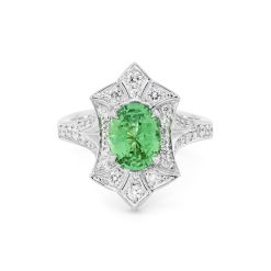 Art Deco Tsavorite Garnet Ring