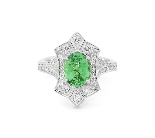 Art Deco Tsavorite Garnet Ring