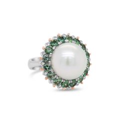 Tourmaline and Pearl Ring