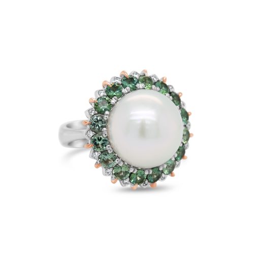 Tourmaline and Pearl Ring