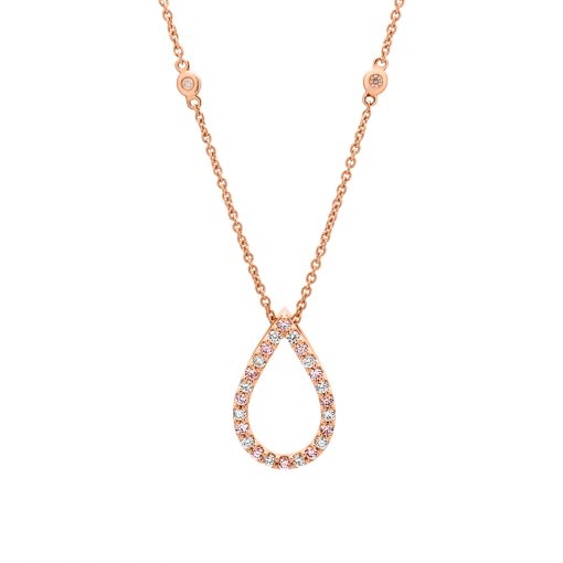 White & Pink Diamond Teardrop Pendant