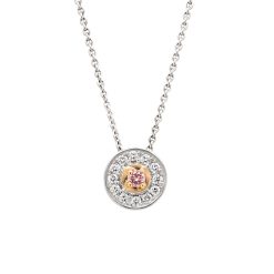 Argyle Pink and White Diamond Claw Set Pendant