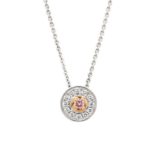 Argyle Pink and White Diamond Claw Set Pendant