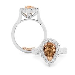 Pear Shape Diamond Halo Ring