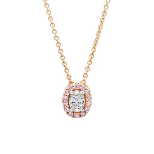 Argyle Pink and White Oval Diamond Pendant