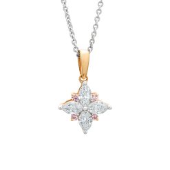 White Marquise & Argyle Pink Diamond Pendant