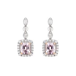 Pink Spinel and Diamond Earrings