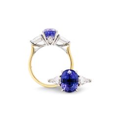 Colour Changing Sapphire and Diamond Ring