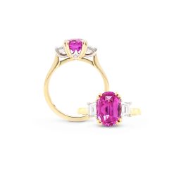 Oval Pink Sapphire and Diamond Ring
