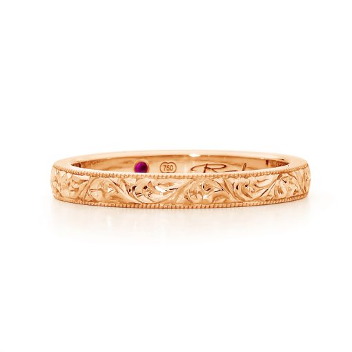 Hand Engraved Scroll Band - Image 3