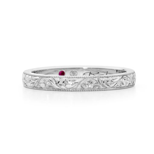 Hand Engraved Scroll Band - Image 2