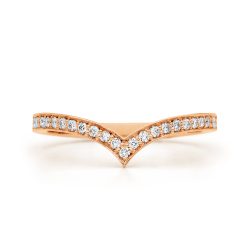 Wishbone Diamond Band - Rose Gold