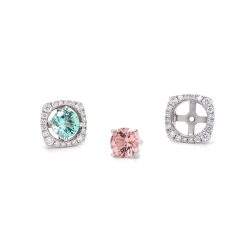 Tourmaline Studs with Diamond Jackets