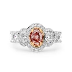 Pink and White Diamond Oval Trilogy Ring