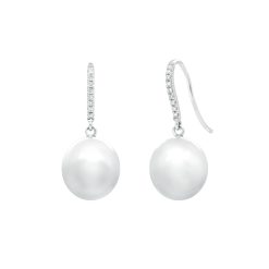 Diamond and Pearl Earrings