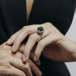 Square Cushion Cut Tourmaline Ring
