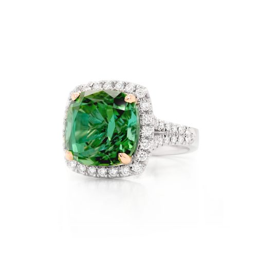 Square Cushion Cut Tourmaline Ring - Image 3
