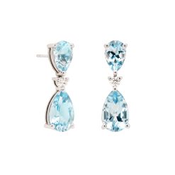 Aquamarine and Diamond Earrings