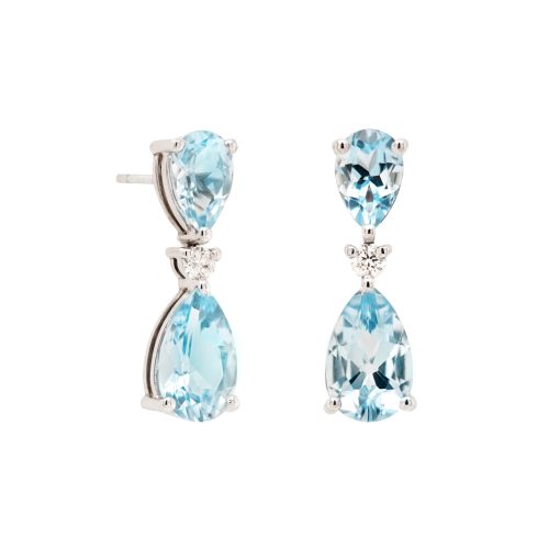 Aquamarine and Diamond Earrings