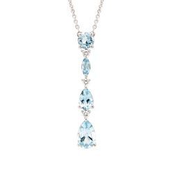 Aquamarine and Diamond Pendant