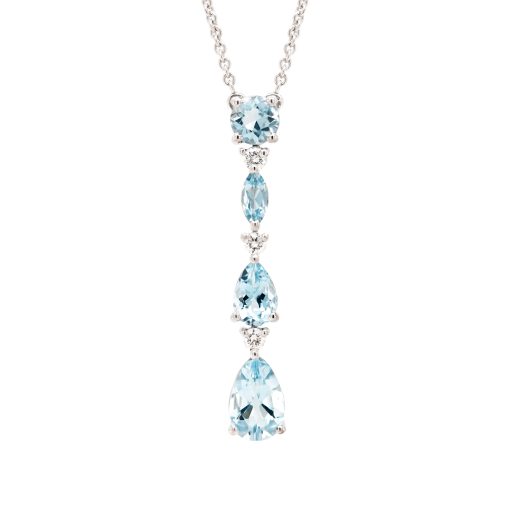 Aquamarine and Diamond Pendant