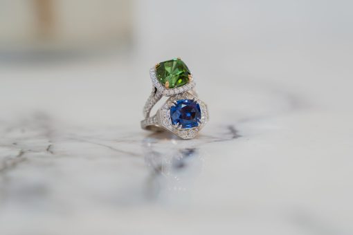 Square Cushion Cut Tourmaline Ring - Image 4