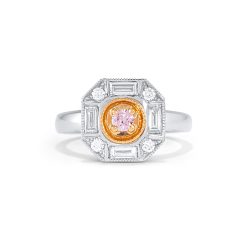 Argyle Pink Diamond Octagon Shape Halo Ring