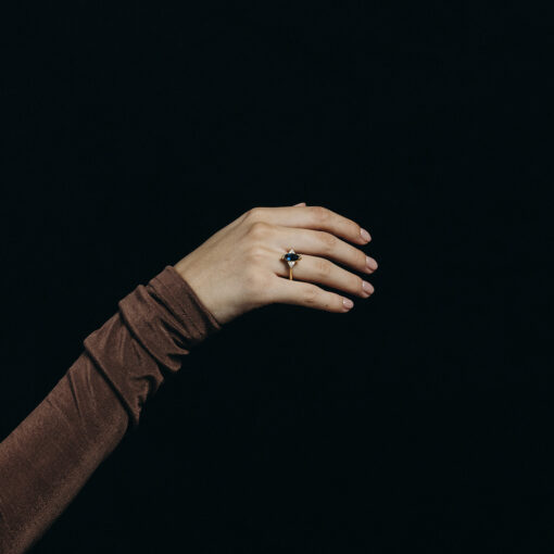 Marquise Sapphire and Diamond Engagement Ring - Image 2