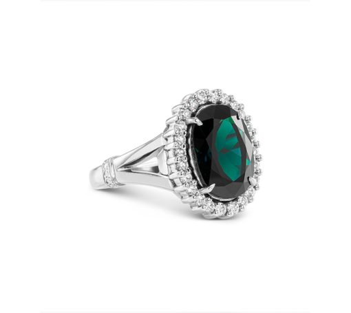 Australian Sapphire and Diamond Halo Ring - Image 2