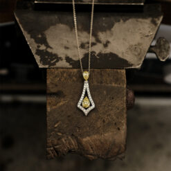 Yellow Diamond Triangular Pendant